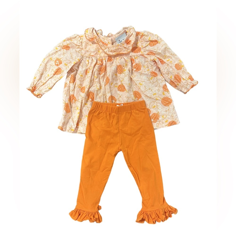 Kids Pumpkin Print Matching Set